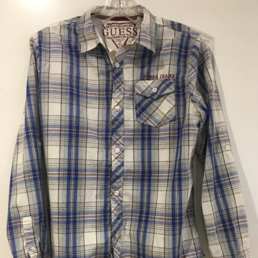 NWOT Guess 1981 plaid button up shirt